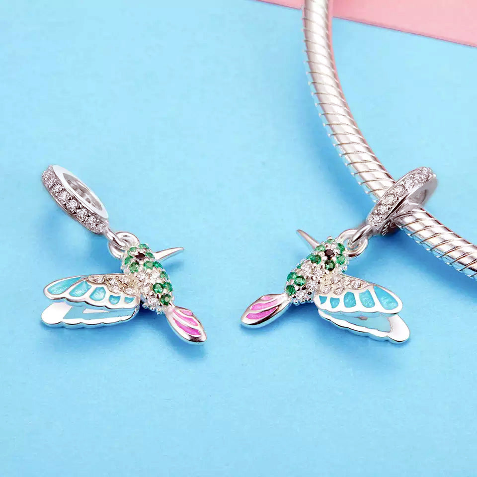 Sterling Silver Hummingbird Dangle Charm