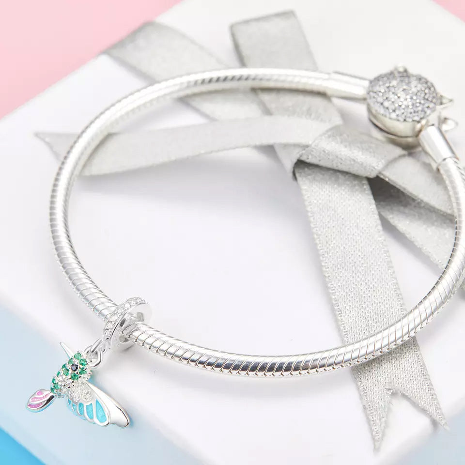 Sterling Silver Hummingbird Dangle Charm