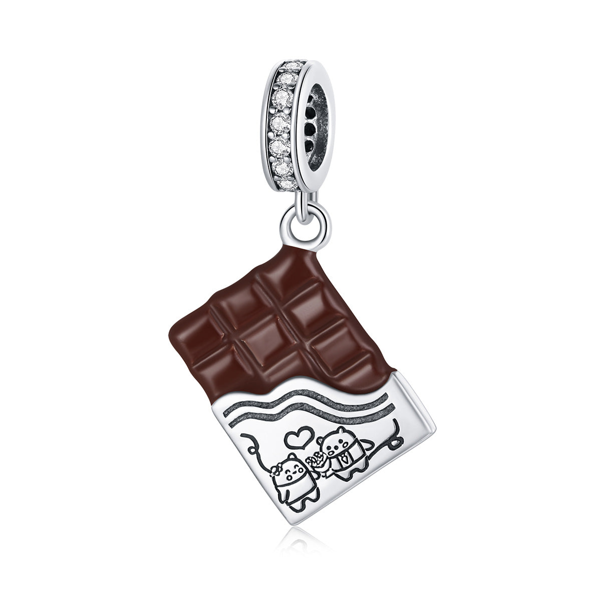 Sterling Silver Chocolate Bar Dangle Charm