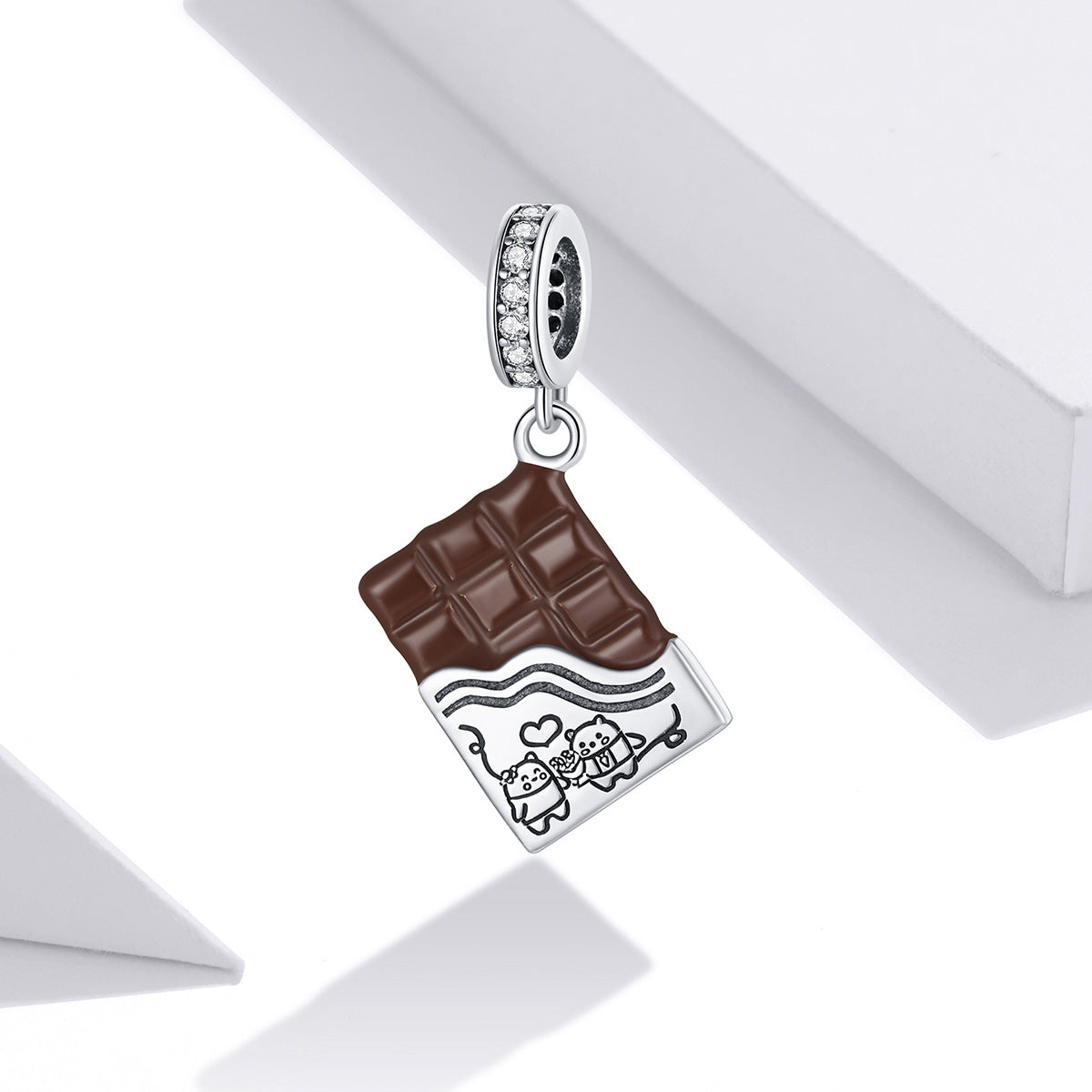 Sterling Silver Chocolate Bar Dangle Charm