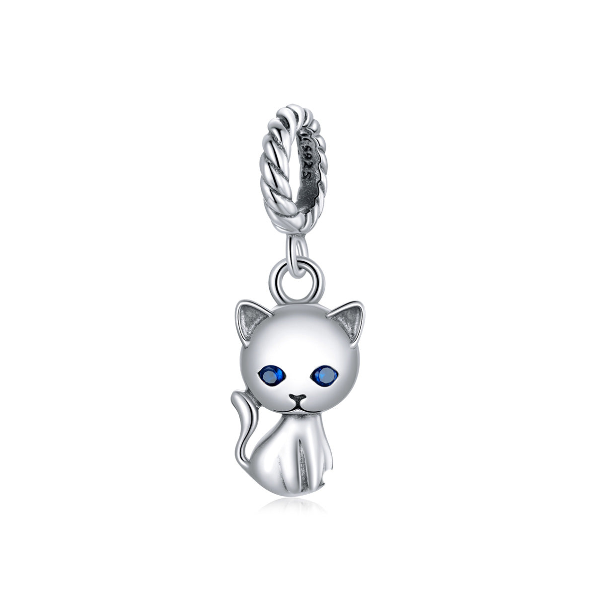 Sterling Silver Kitten Dangle Charm