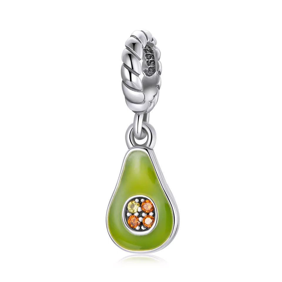 Sterling Silver Avocado Dangle Charm