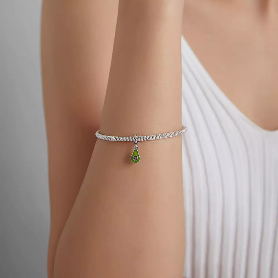 Sterling Silver Avocado Dangle Charm