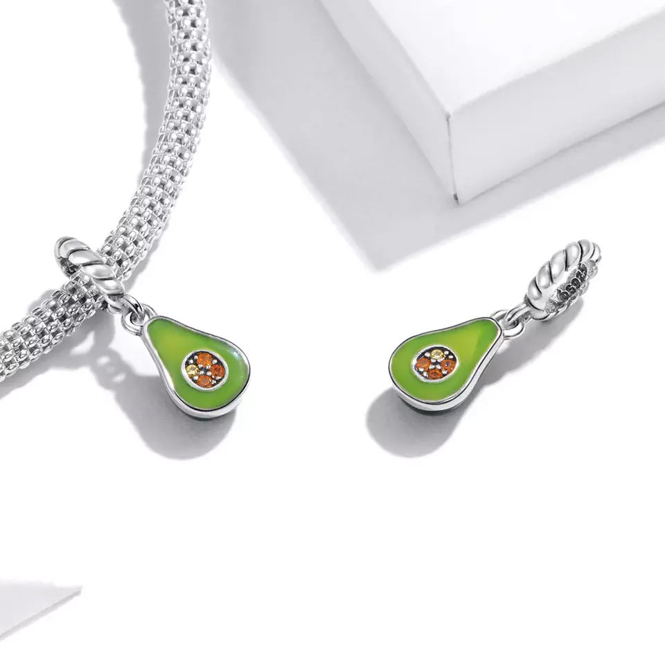 Sterling Silver Avocado Dangle Charm