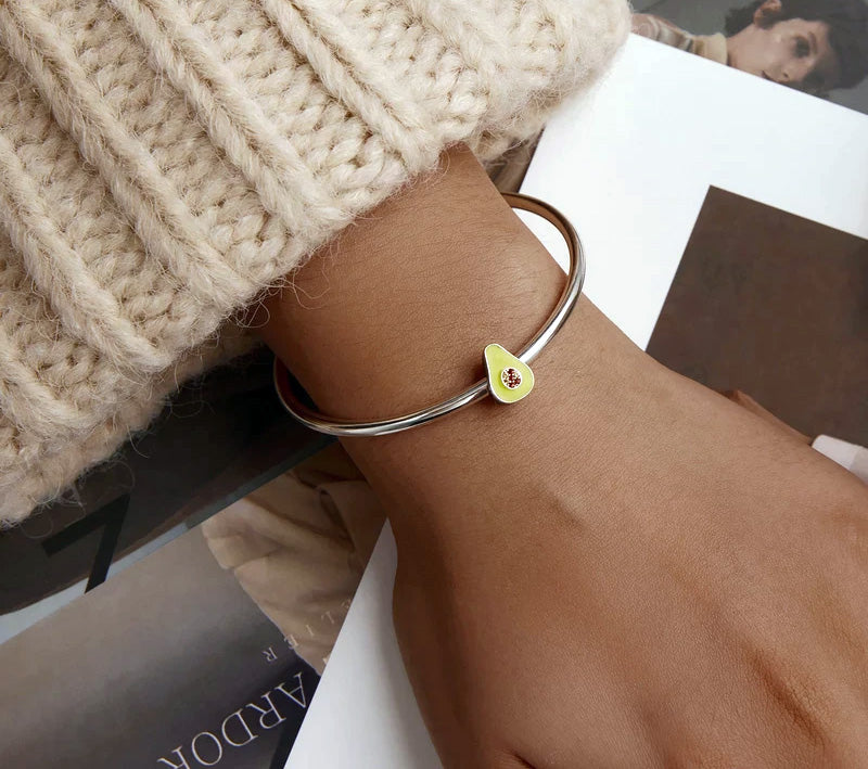 Sterling Silver Avocado Dangle Charm
