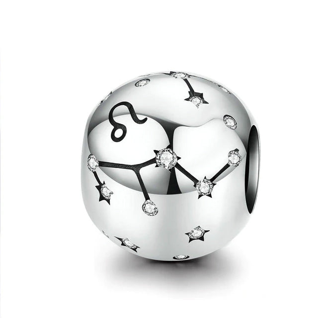 Sterling Silver 12 Signs Of The Zodiac Hypoallergenic Bead Charm