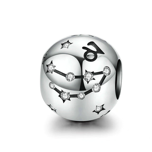 Sterling Silver 12 Signs Of The Zodiac Hypoallergenic Bead Charm