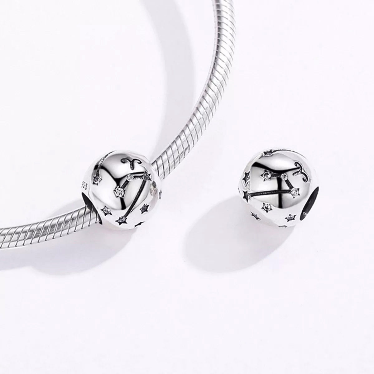 Sterling Silver 12 Signs Of The Zodiac Hypoallergenic Bead Charm