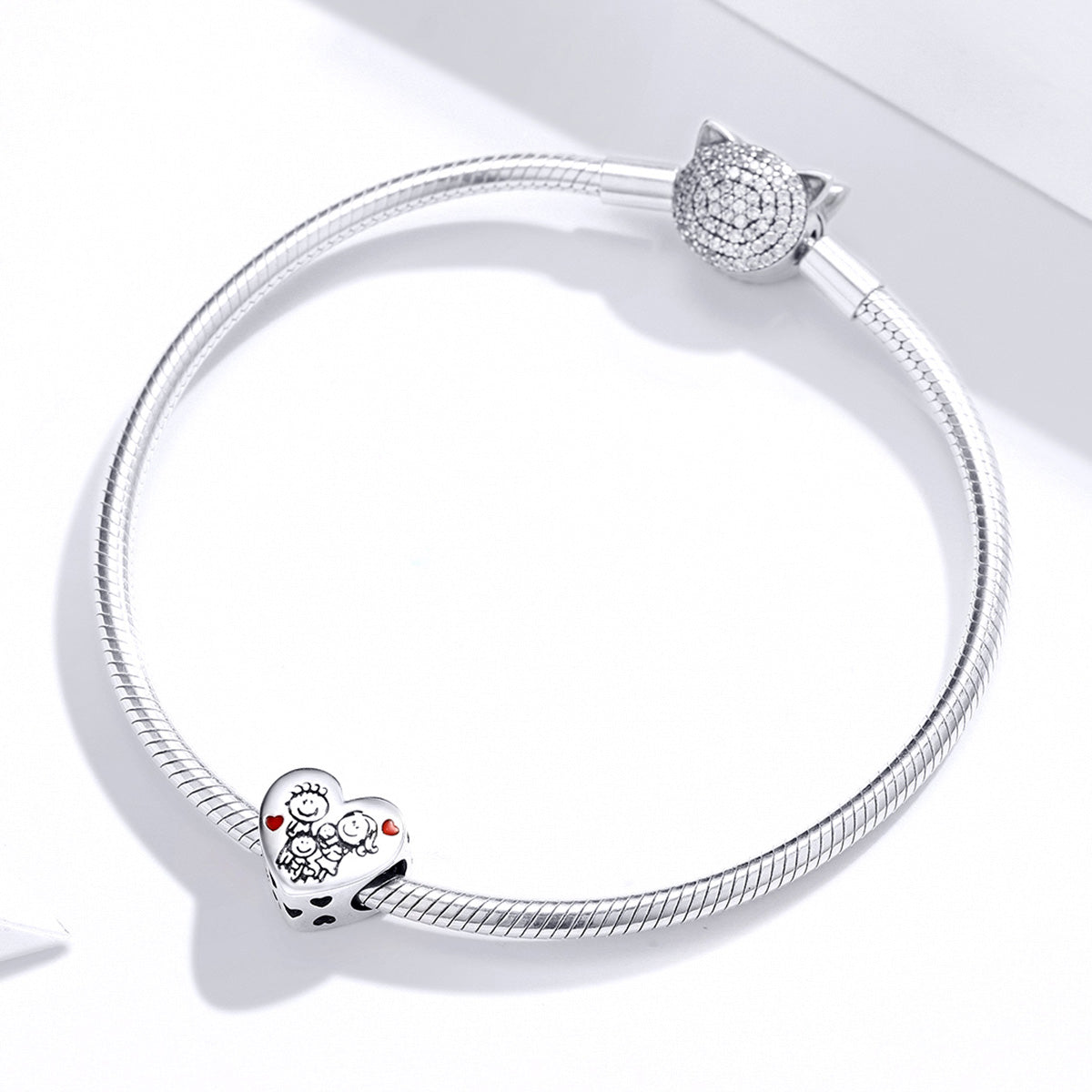 Sterling Silver Happy Family Bead Charm