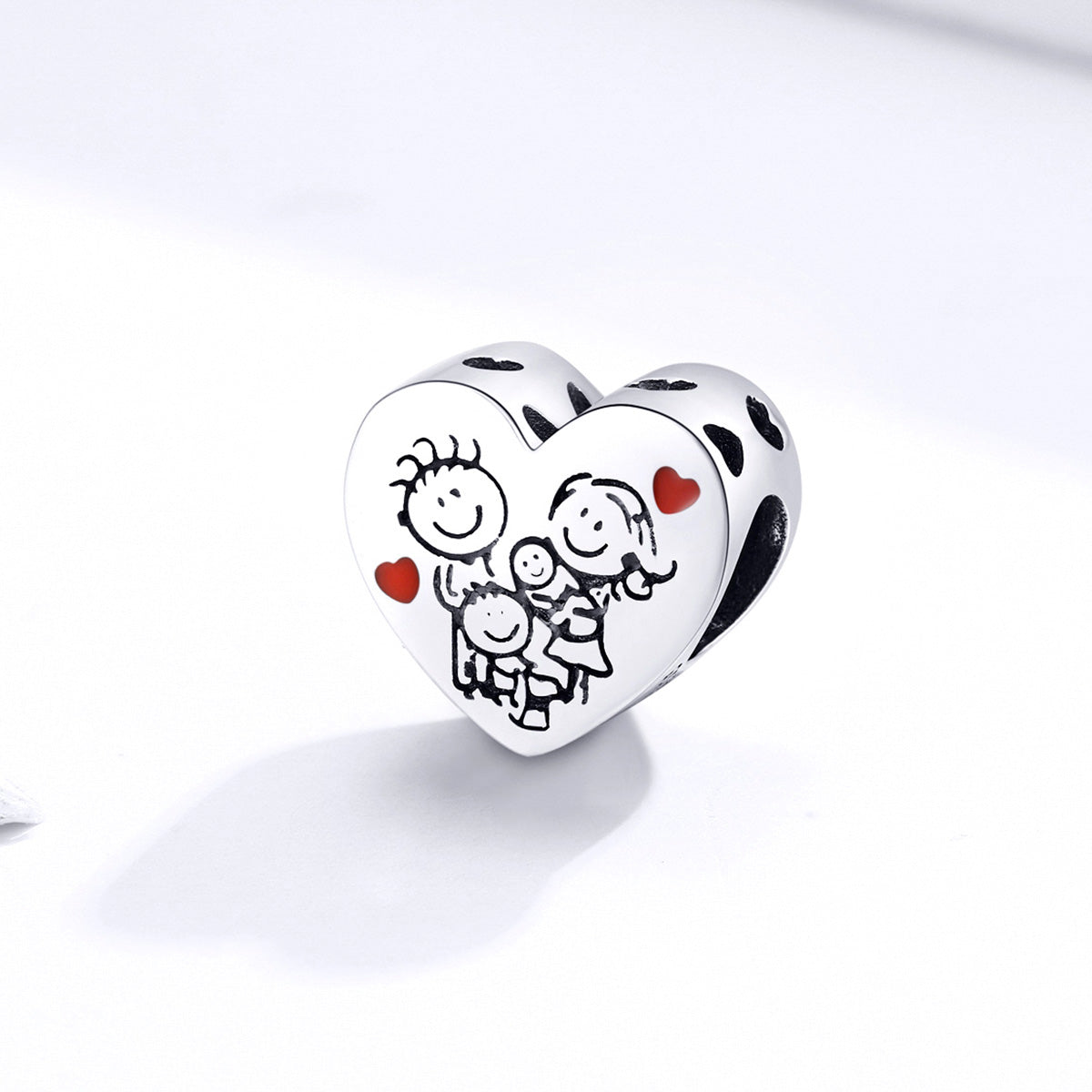 Sterling Silver Happy Family Bead Charm