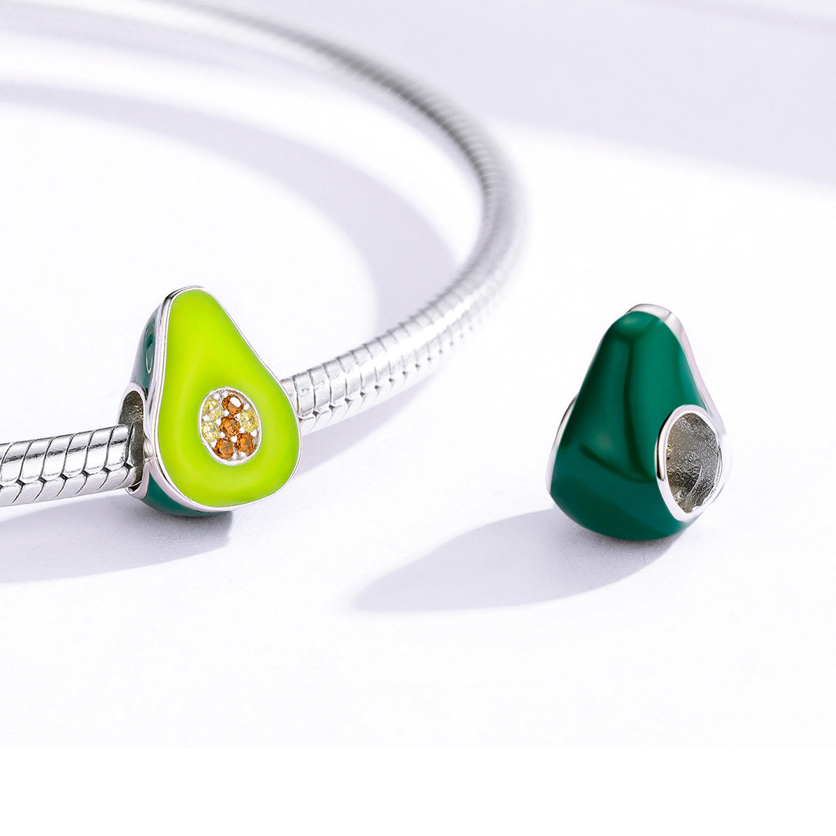 Sterling Silver Avocado Bead Charm