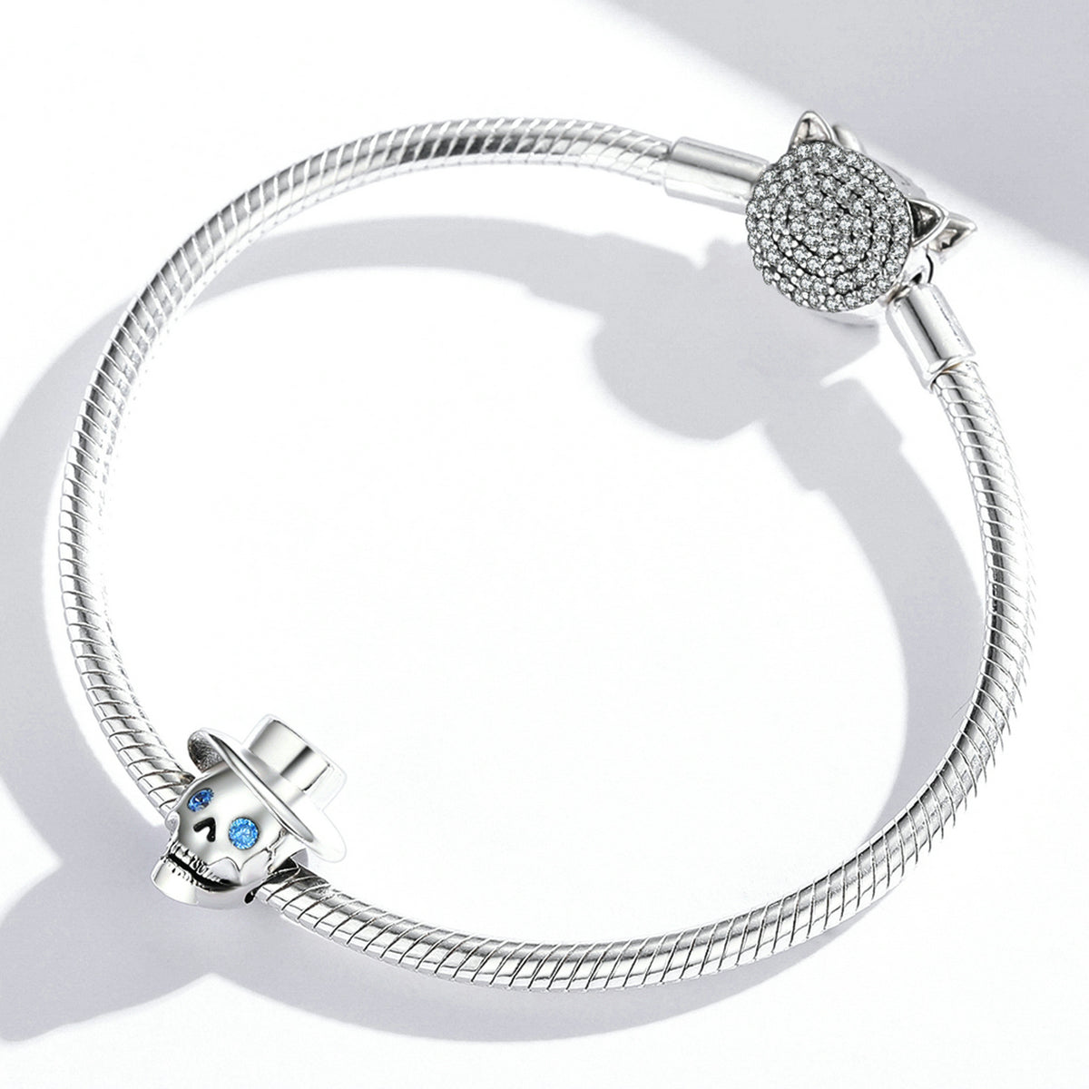 Sterling Silver Steampunk Skull Hypoallergenic Bead Charm