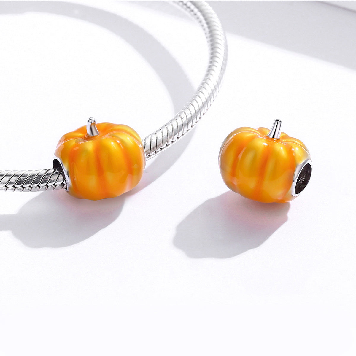 Sterling Silver Pumpkin Hypoallergenic Bead Charm