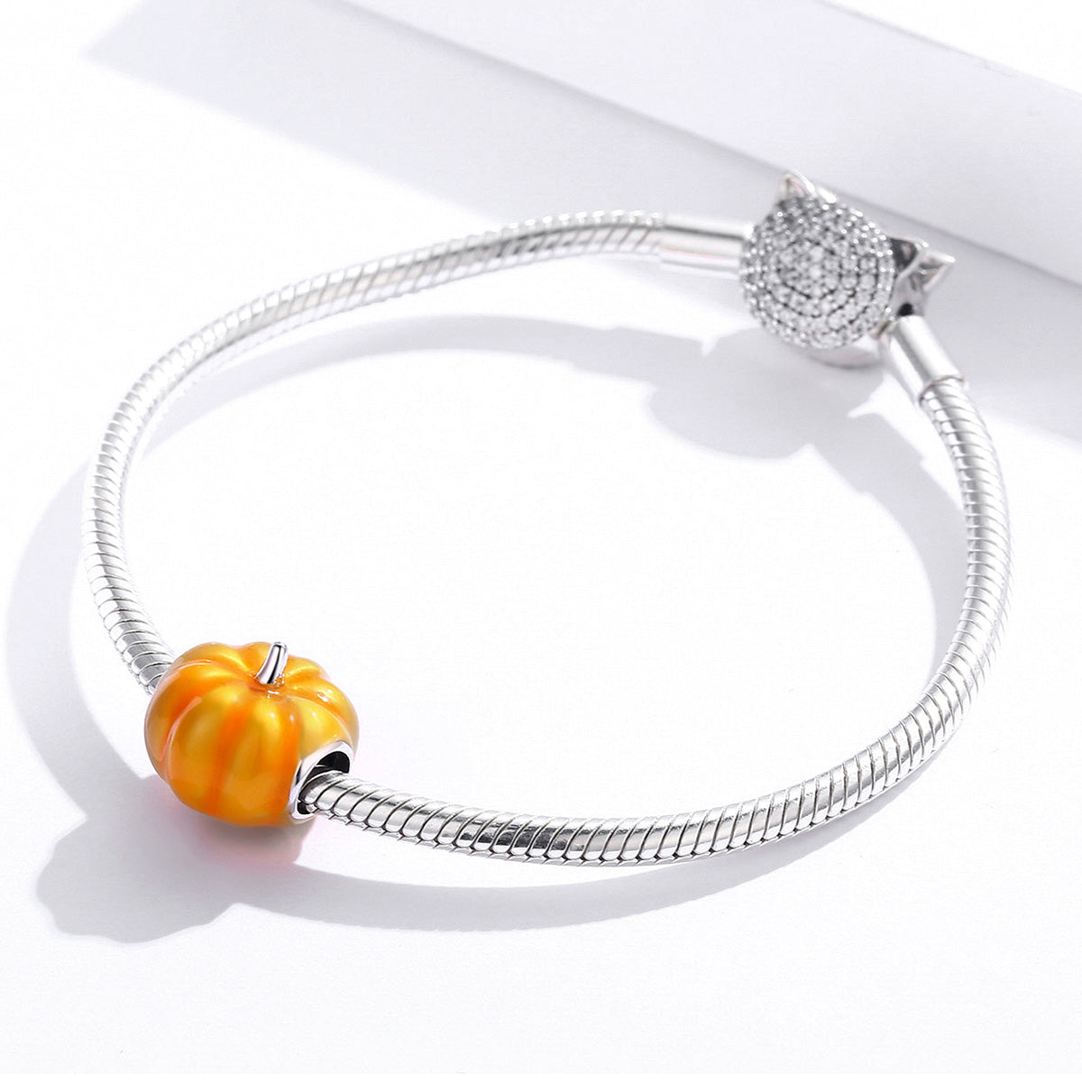Sterling Silver Pumpkin Hypoallergenic Bead Charm