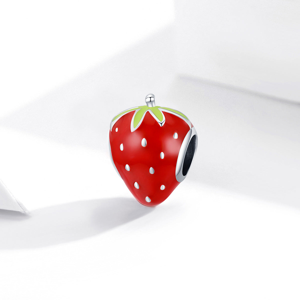 Sterling Silver Strawberry Hypoallergenic Bead Charm