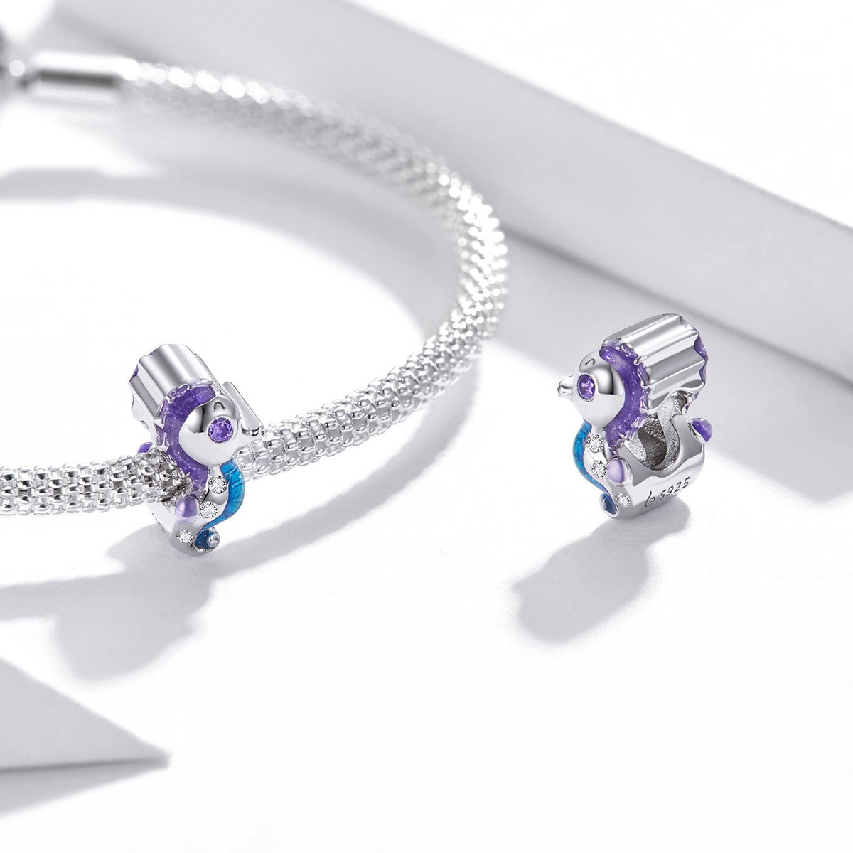 Sterling Silver Seahorse Hypoallergenic Bead Charm