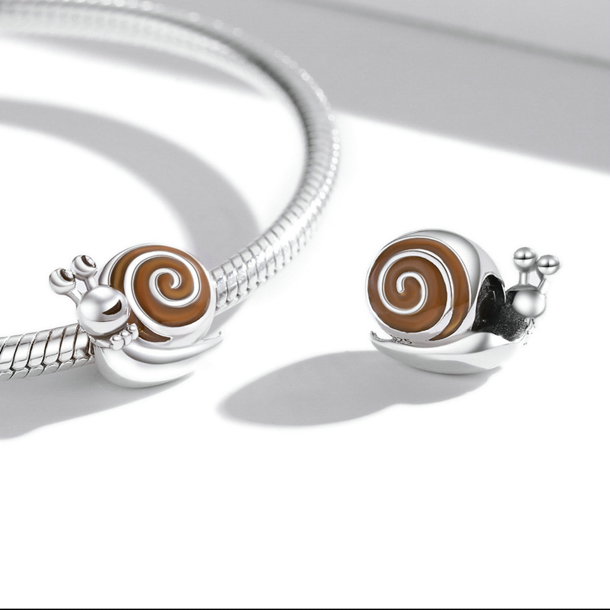 Sterling Silver Snail Hypoallergenic Bead Charm