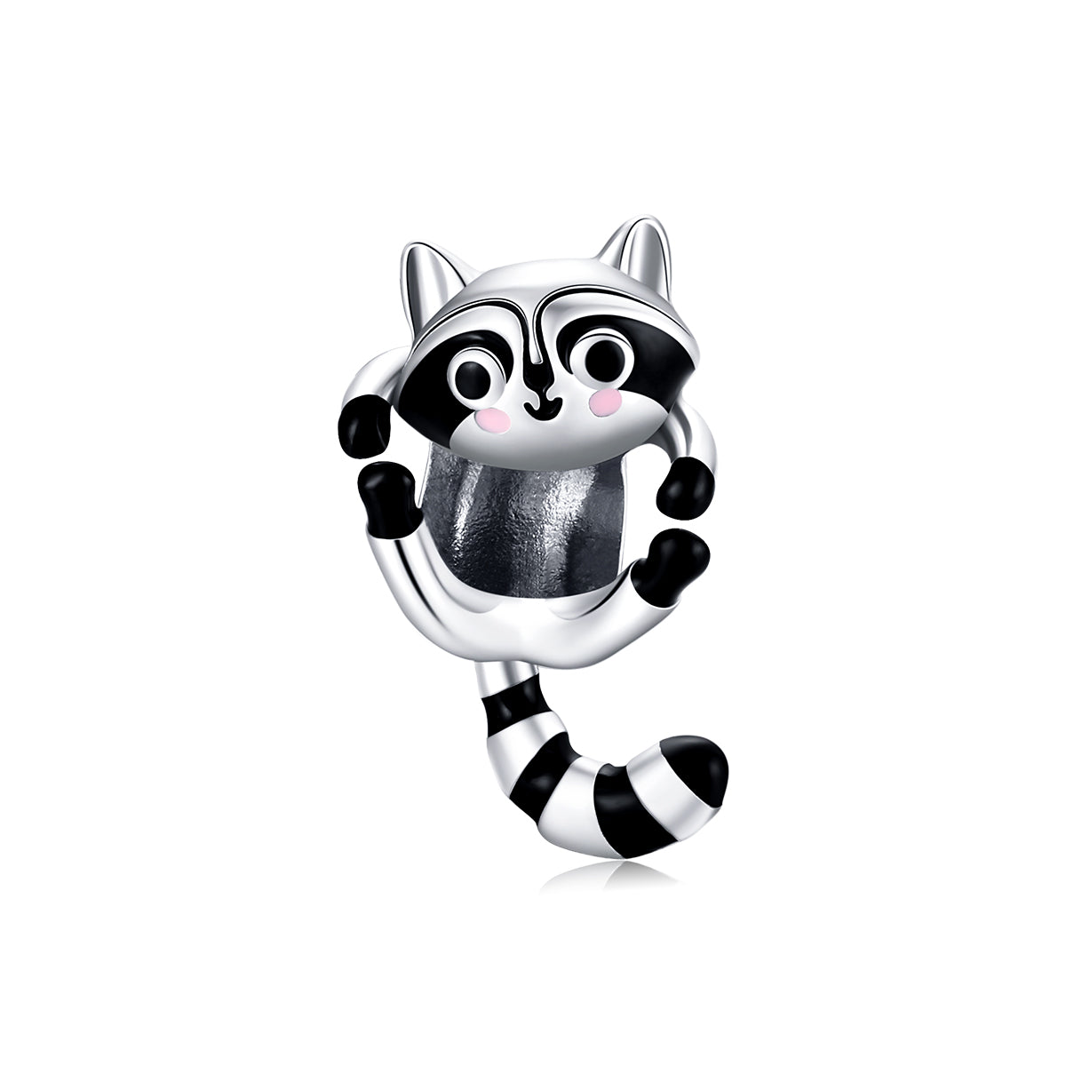 Sterling Silver Raccoon Hypoallergenic Bead Charm