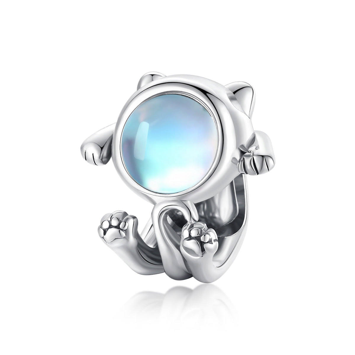 Sterling Silver Space Cat Hypoallergenic Bead Charm
