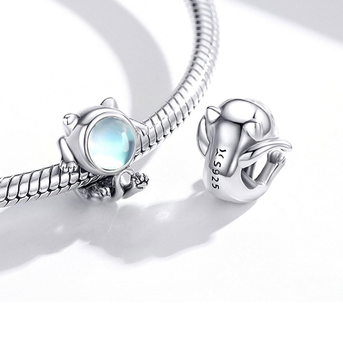 Sterling Silver Space Cat Hypoallergenic Bead Charm