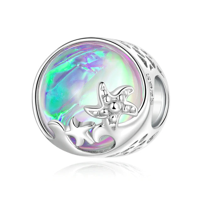 Sterling Silver Crystal Clear Sea Hypoallergenic Bead Charm