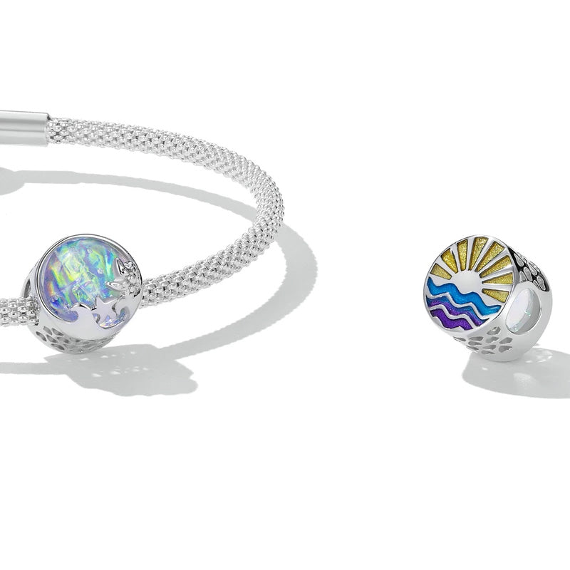 Sterling Silver Crystal Clear Sea Hypoallergenic Bead Charm