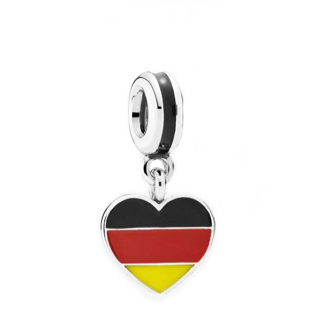 Sterling Silver I Love Germany Hypoallergenic Bead Charm