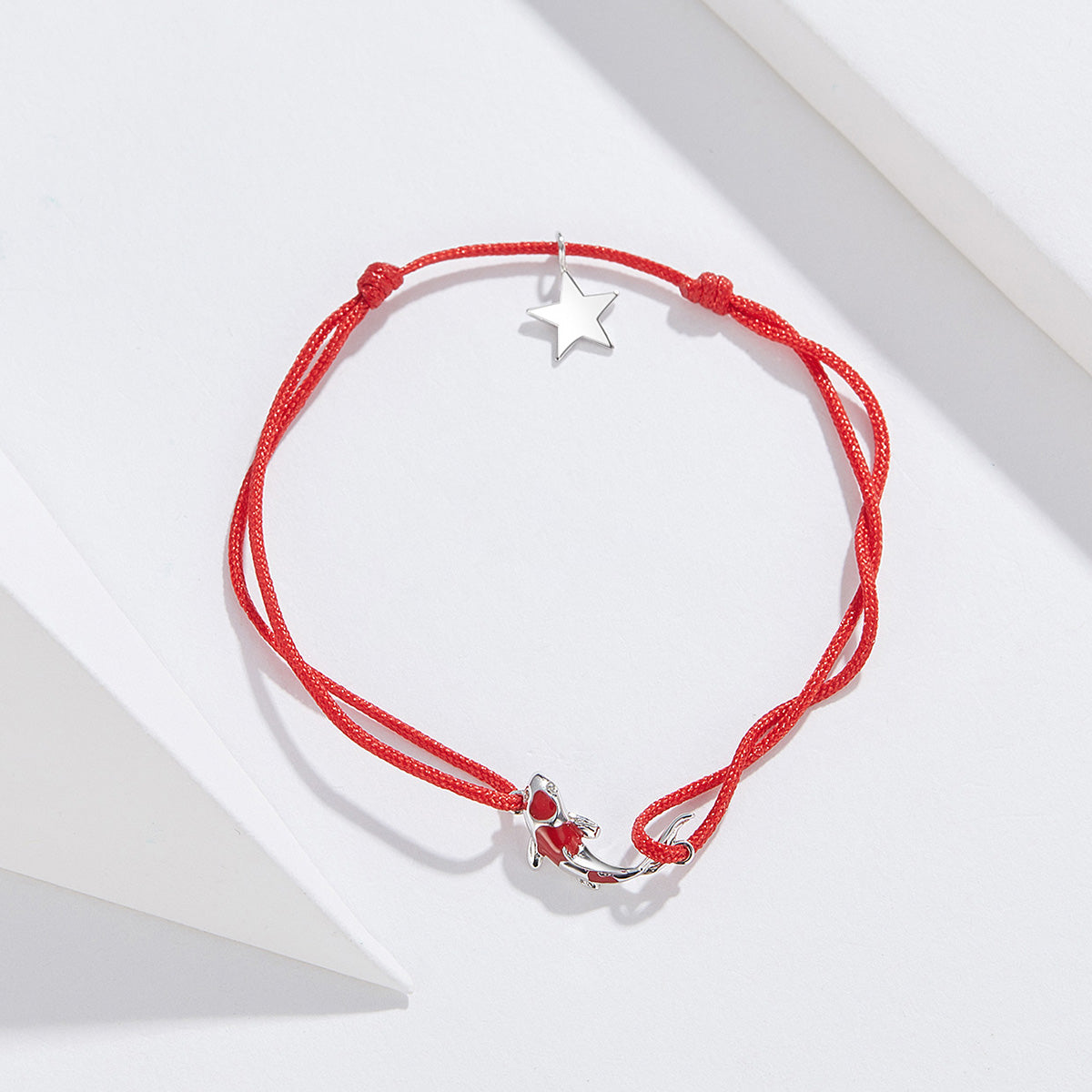 Sterling Silver Red Koi Fish Hypoallergenic Bracelet