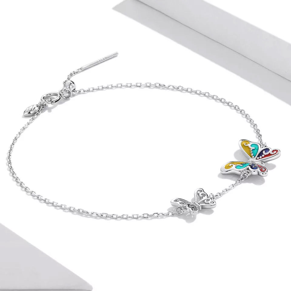 Sterling Silver Artistic Butterfly Hypoallergenic Bracelet