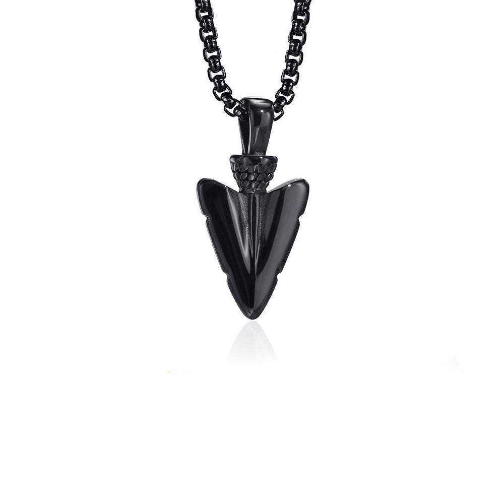 Stainless Steel Spear Head Rectangular Necklace