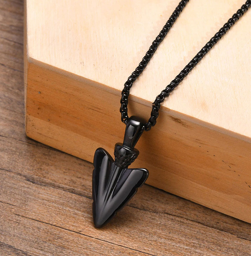 Stainless Steel Spear Head Rectangular Necklace