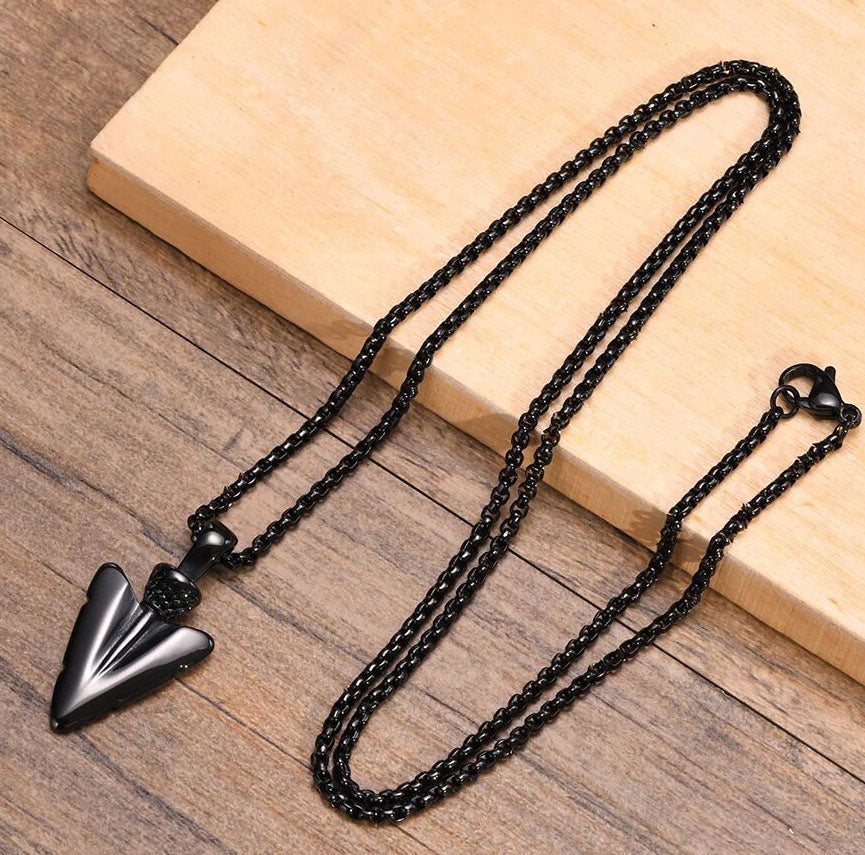 Stainless Steel Spear Head Rectangular Necklace