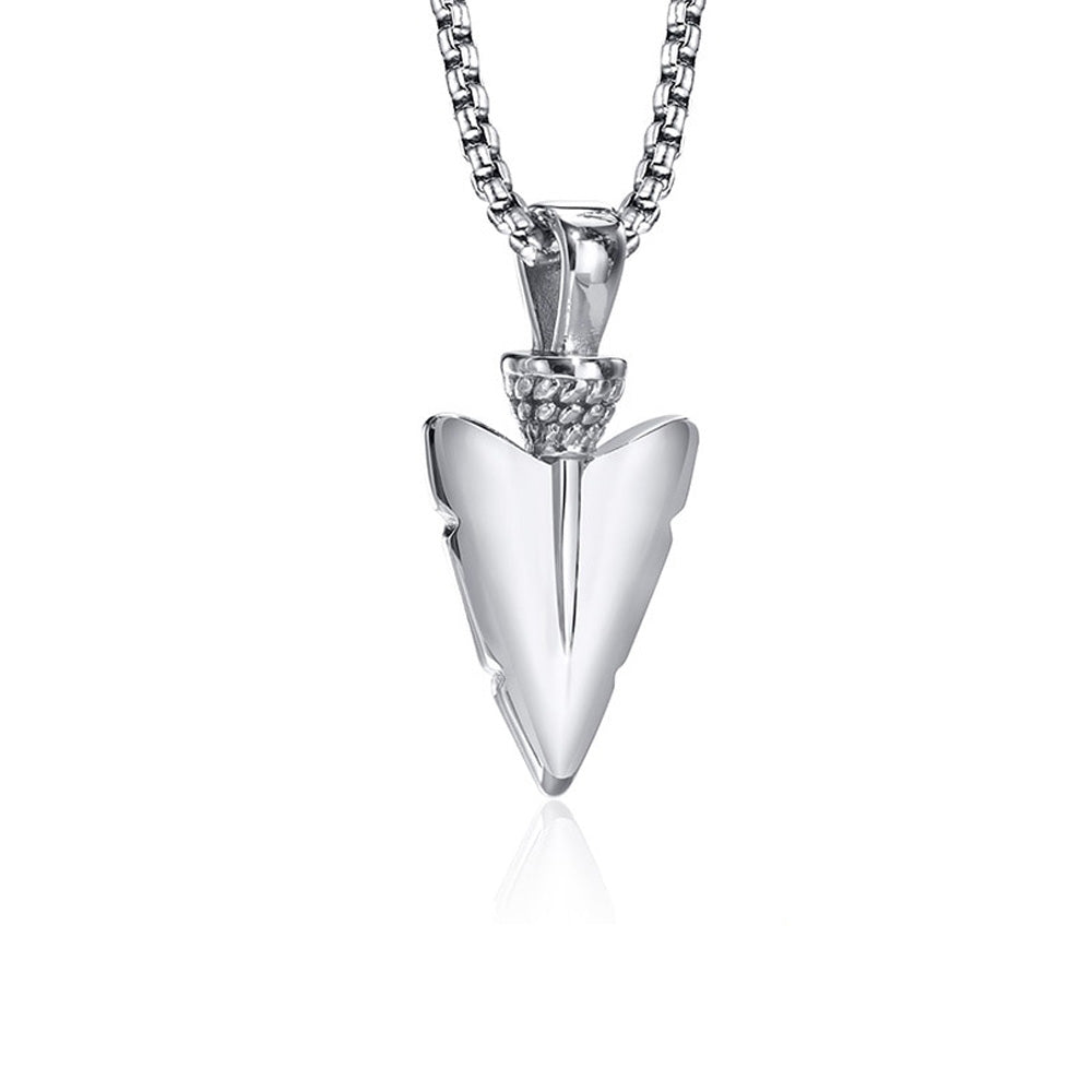 Stainless Steel Spear Head Rectangular Necklace