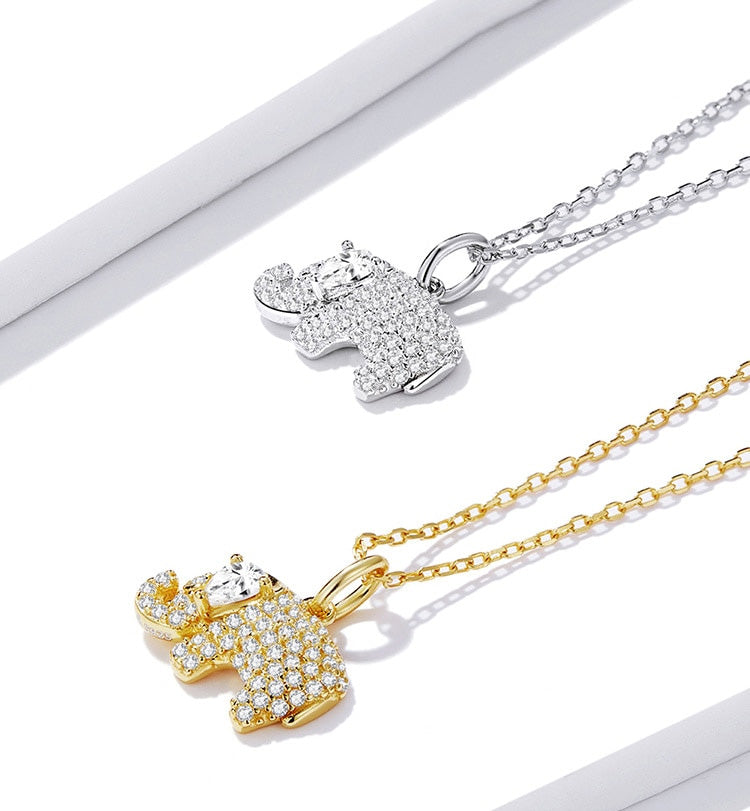 Sterling Silver Baby Elephant Hypoallergenic Necklace