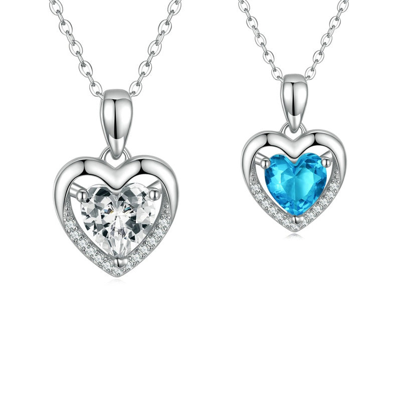 Sterling Silver Brilliant Love Heart Hypoallergenic Necklace