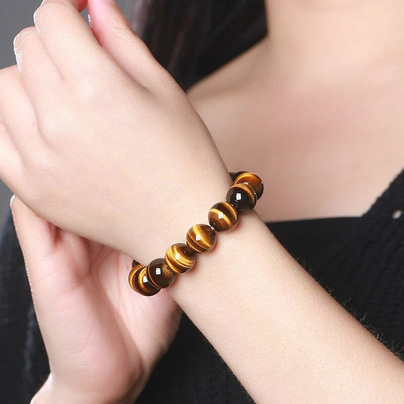 6mm/8mm/10mm/12mm Natural Tigers Eye Stone Bracelet