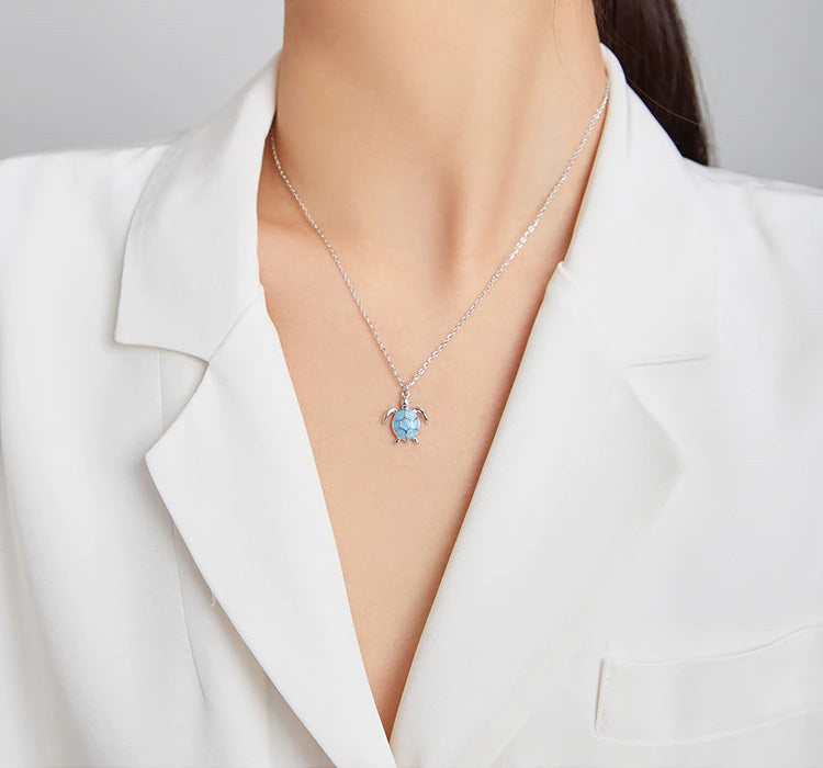 Sterling Silver Sea Turtle Hypoallergenic Necklace