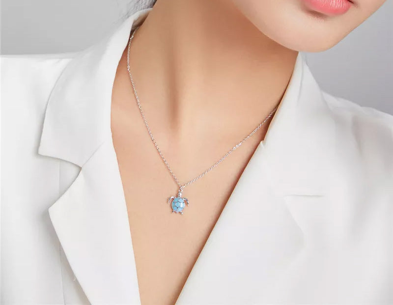 Sterling Silver Sea Turtle Hypoallergenic Necklace