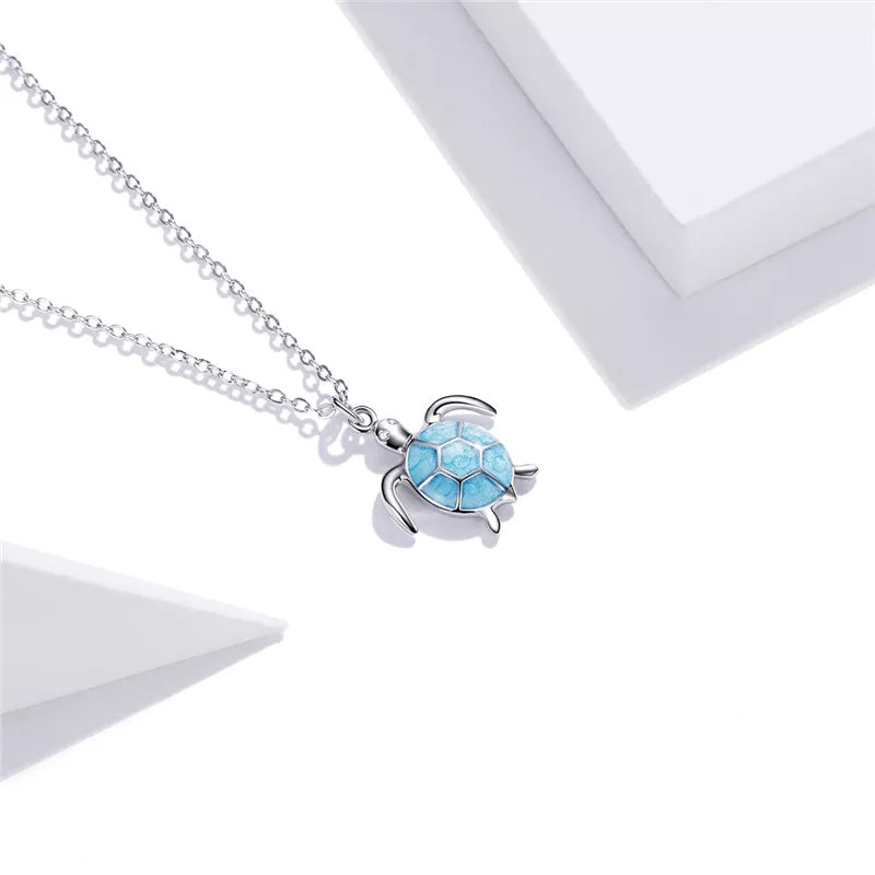 Sterling Silver Sea Turtle Hypoallergenic Necklace