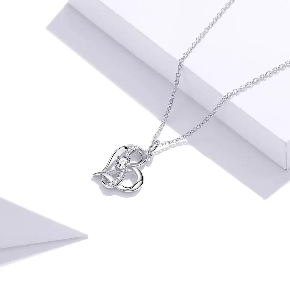 Sterling Silver Dazzling Infinity Love Hypoallergenic Necklace