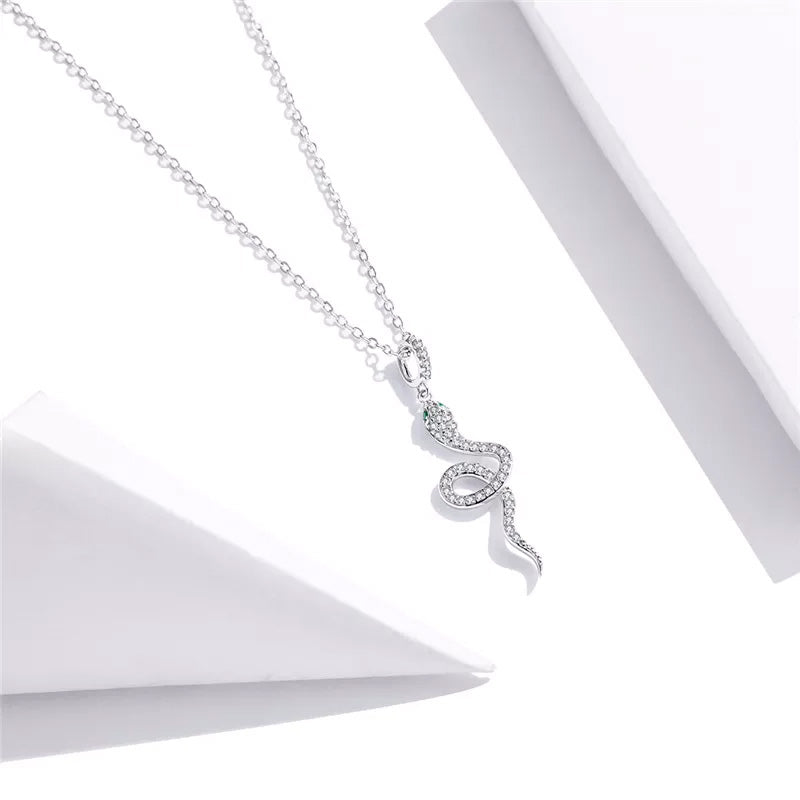 Sterling Silver Snake Hypoallergenic Necklace