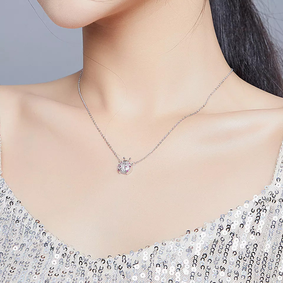 Sterling Silver Ladybug Hypoallergenic Necklace