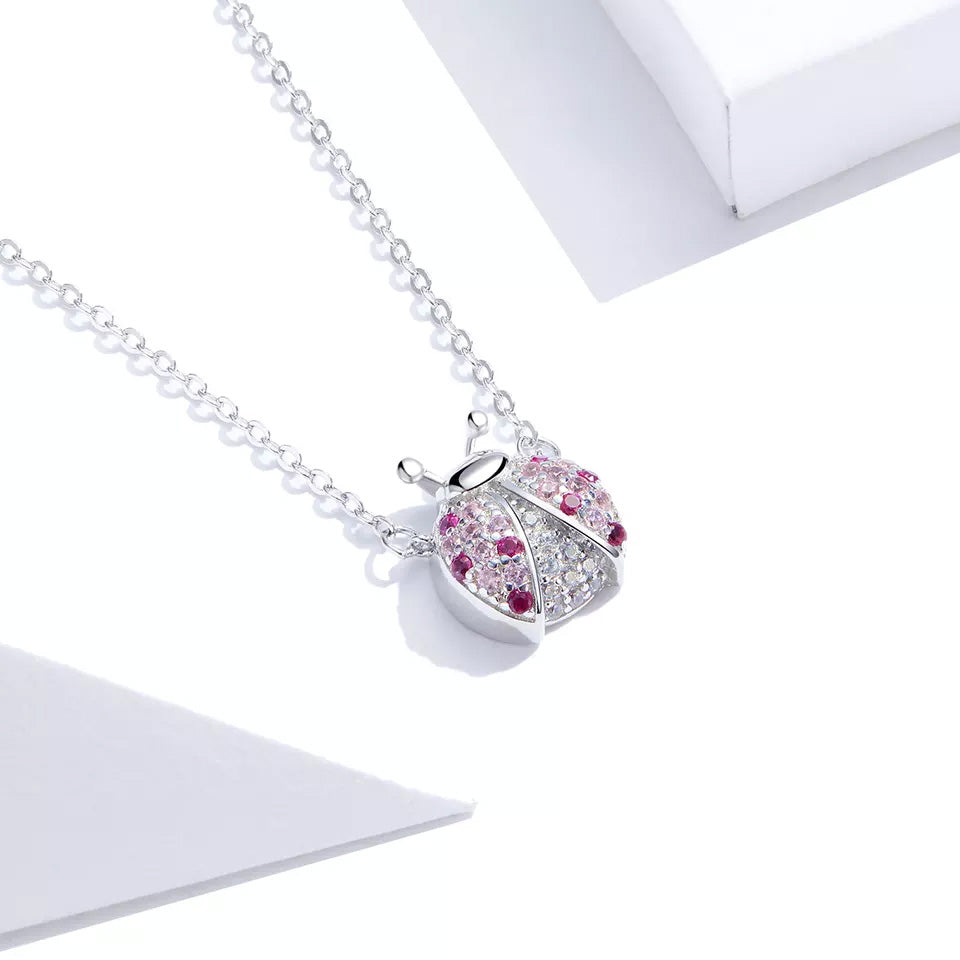 Sterling Silver Ladybug Hypoallergenic Necklace