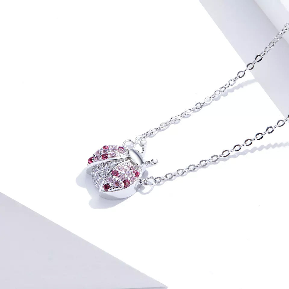 Sterling Silver Ladybug Hypoallergenic Necklace