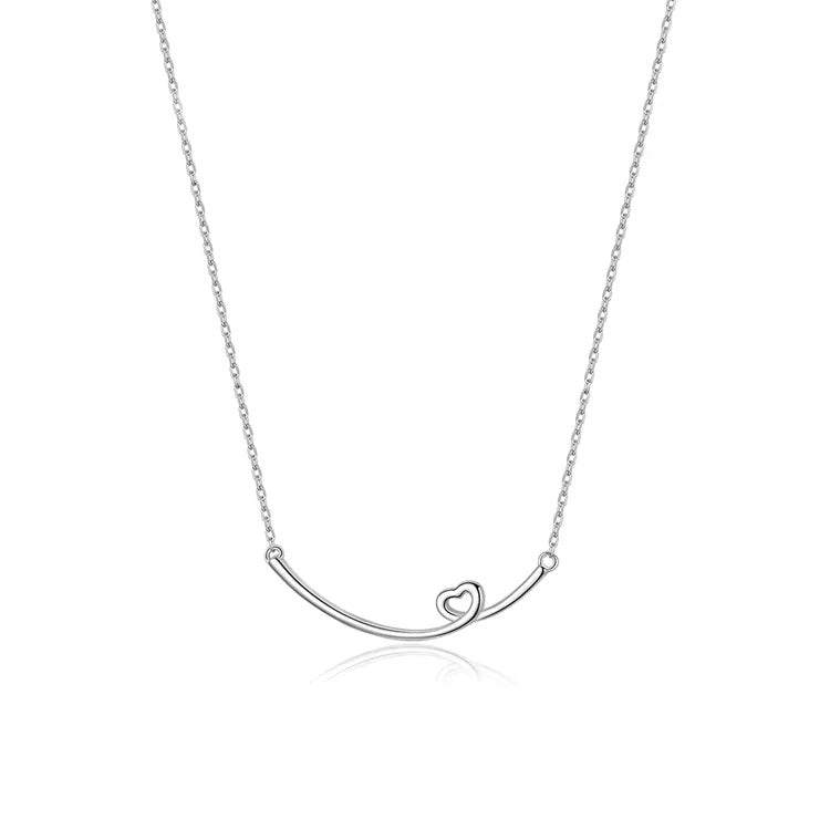 Sterling Silver Heart Line Hypoallergenic Necklace