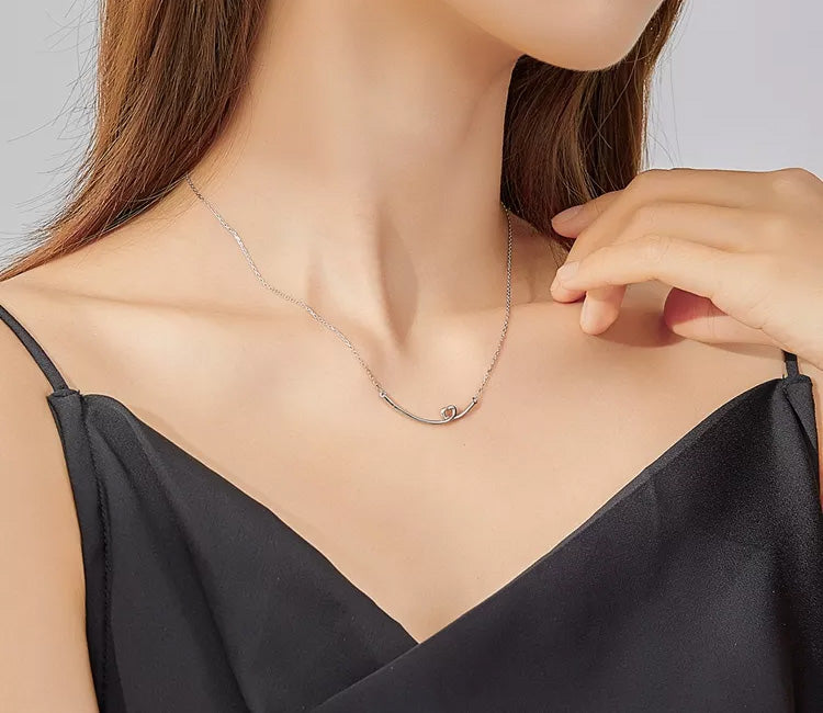 Sterling Silver Heart Line Hypoallergenic Necklace