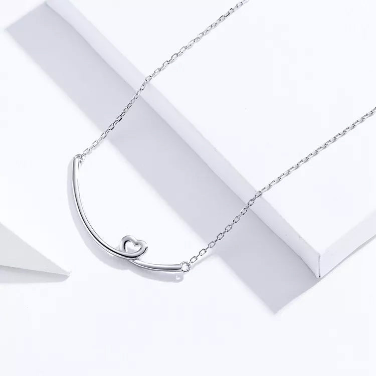 Sterling Silver Heart Line Hypoallergenic Necklace