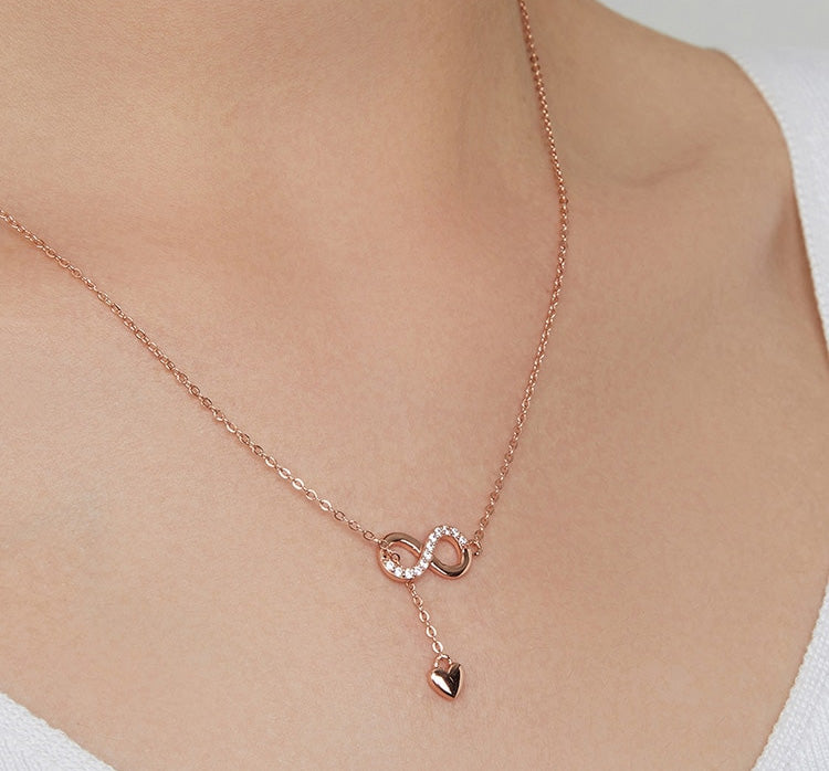 Sterling Silver Forever Love Hypoallergenic Y Necklace