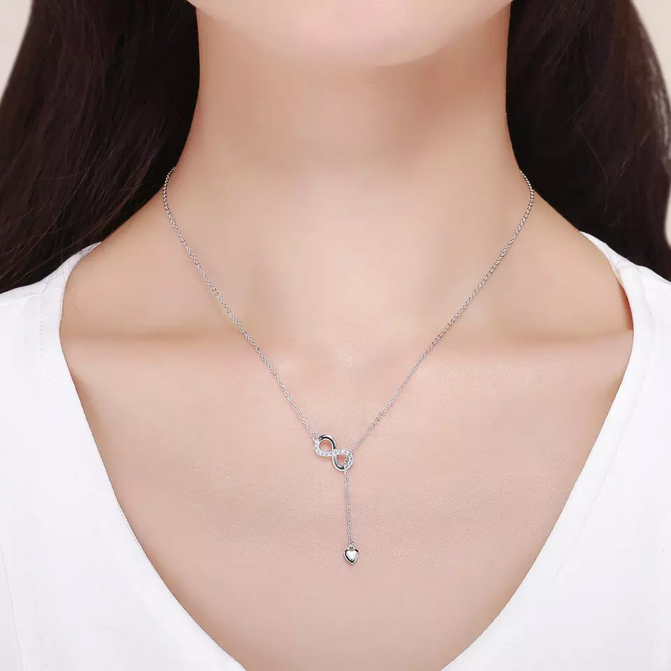 Sterling Silver Forever Love Hypoallergenic Y Necklace