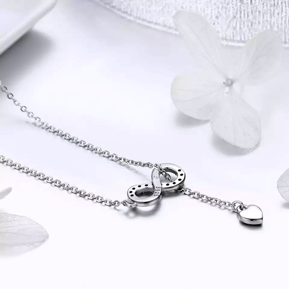 Sterling Silver Forever Love Hypoallergenic Y Necklace